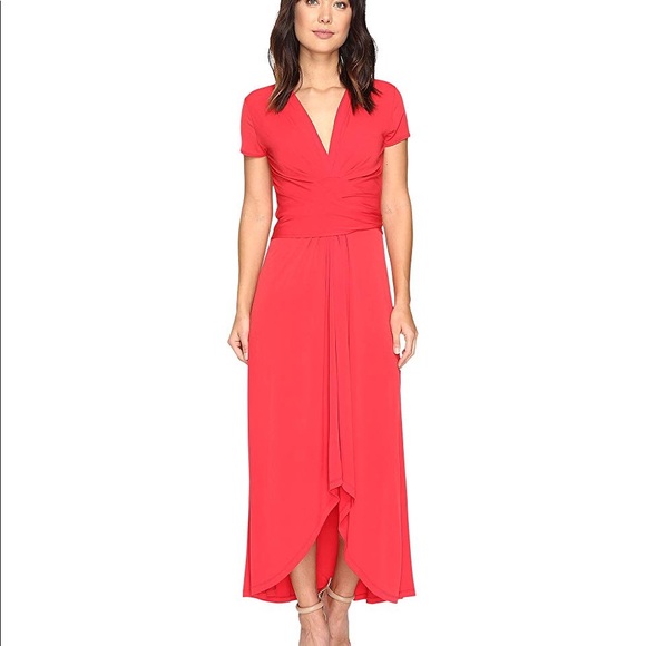 Michael Kors Short Sleeve Red Maxi Wrap 